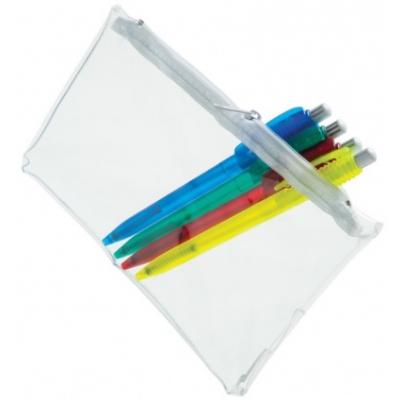 Image of PVC Pencil Case - Clear (White Zip)